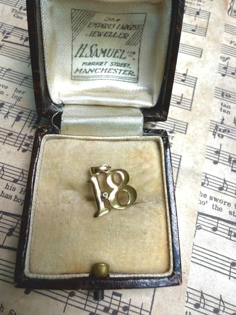 9ct Gold Diamond-Set "18" Birthday Charm Pendant