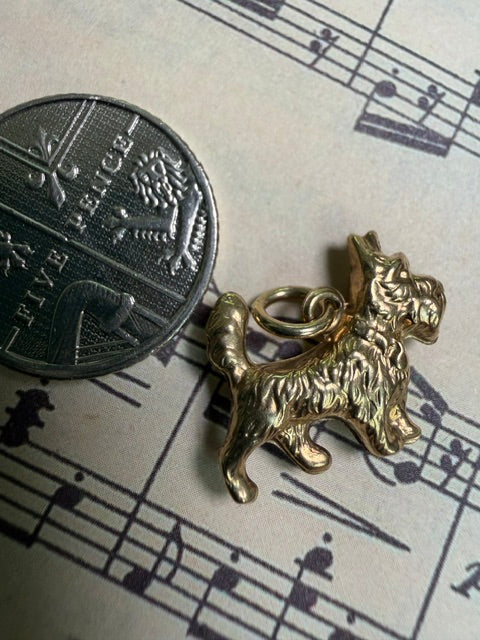 Vintage 9ct Gold Scottie Dog Charm