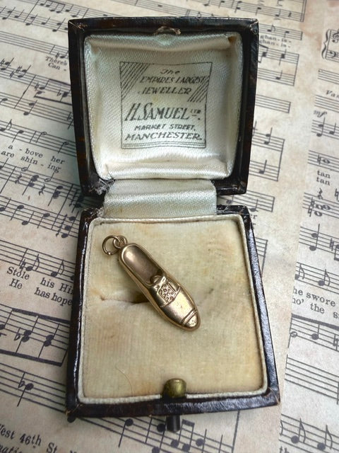 Vintage 9ct Gold Brogue Shoe Charm