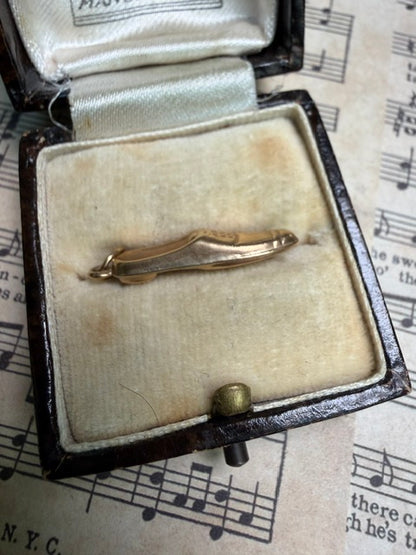 Vintage 9ct Gold Brogue Shoe Charm