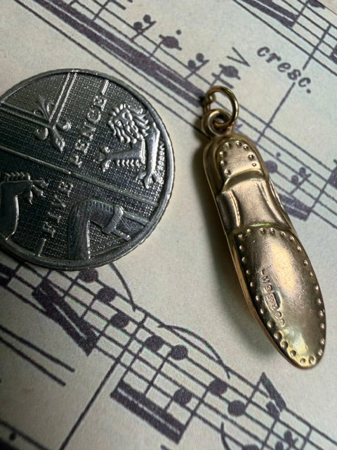 Vintage 9ct Gold Brogue Shoe Charm