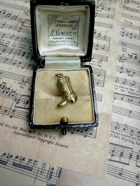 Vintage 9ct Gold Cowboy Boot Charm