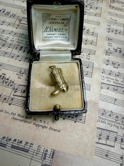 Vintage 9ct Gold Cowboy Boot Charm