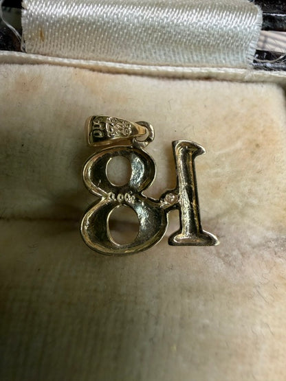 9ct Gold Diamond-Set "18" Birthday Charm Pendant