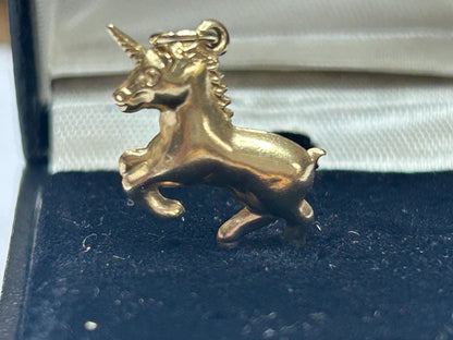 9 ct Gold hollow foal unicorn