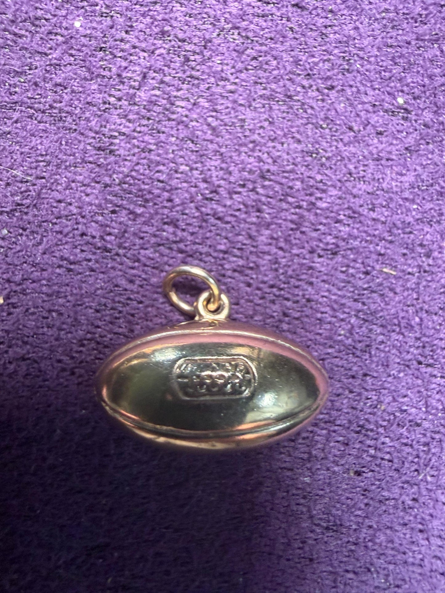Rugby ball charm 9 ct gold