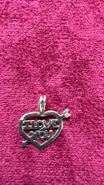 I love you 9 ct gold charm