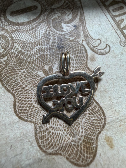 I love you 9 ct gold charm