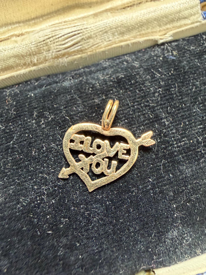 I love you 9 ct gold charm