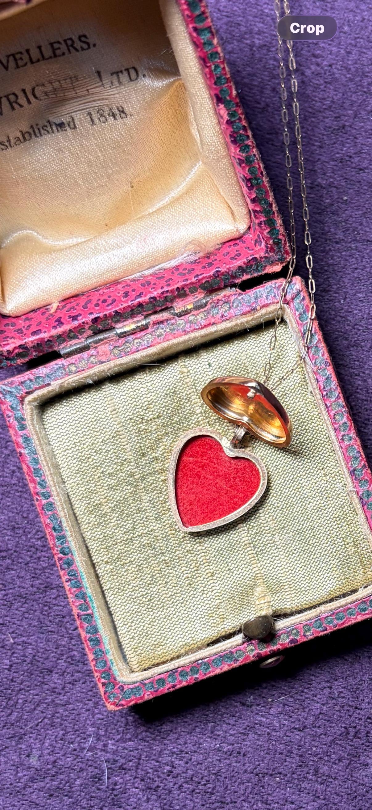 Beautifully engraved locket charm with chain 9ct gold