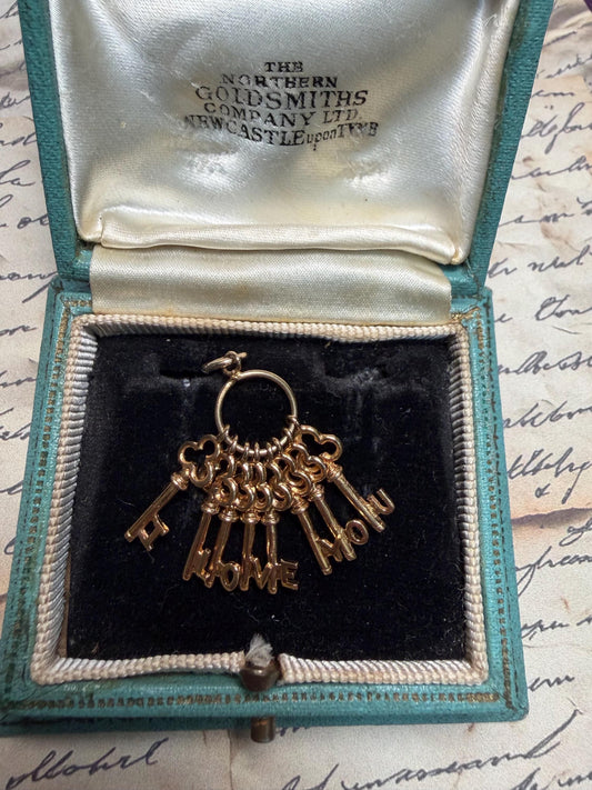 Set of ‘ I Love You ‘ keys rare hallmarked on each key