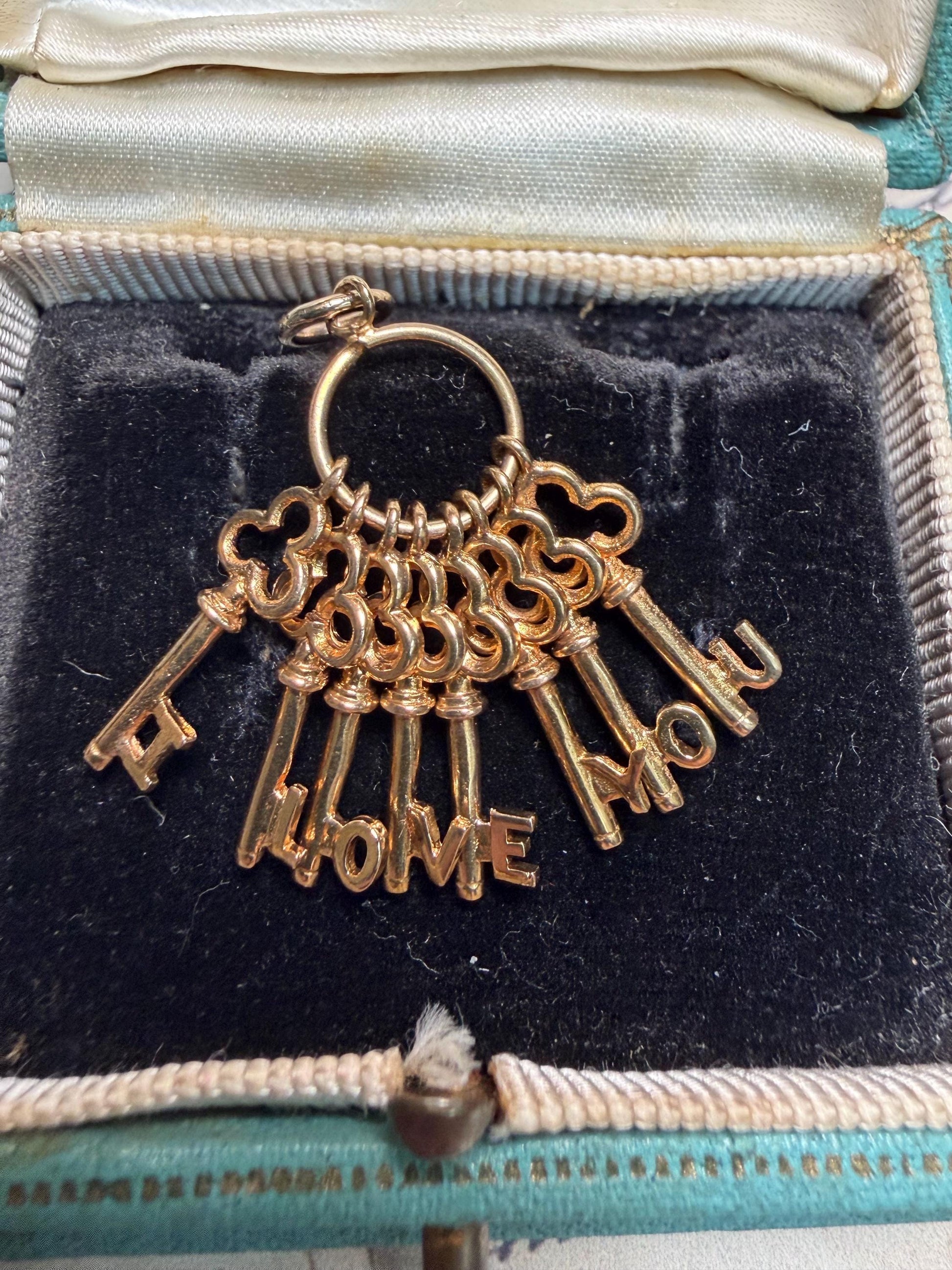 Set of ‘ I Love You ‘ keys rare hallmarked on each key