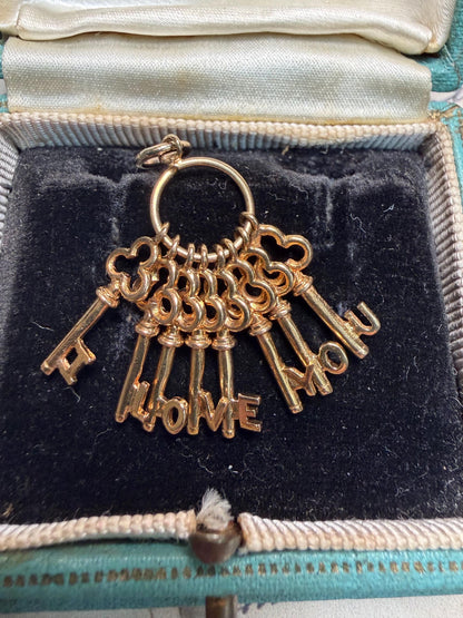 Set of ‘ I Love You ‘ keys rare hallmarked on each key