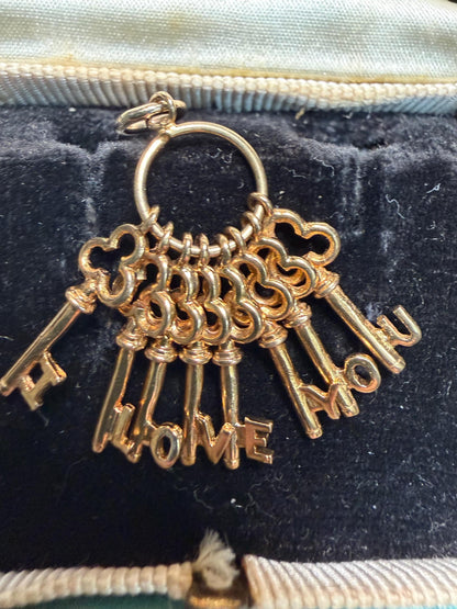 Set of ‘ I Love You ‘ keys rare hallmarked on each key