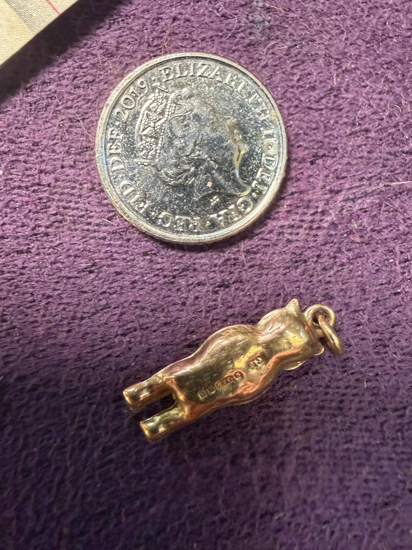 9ct gold hallmarked bear charm