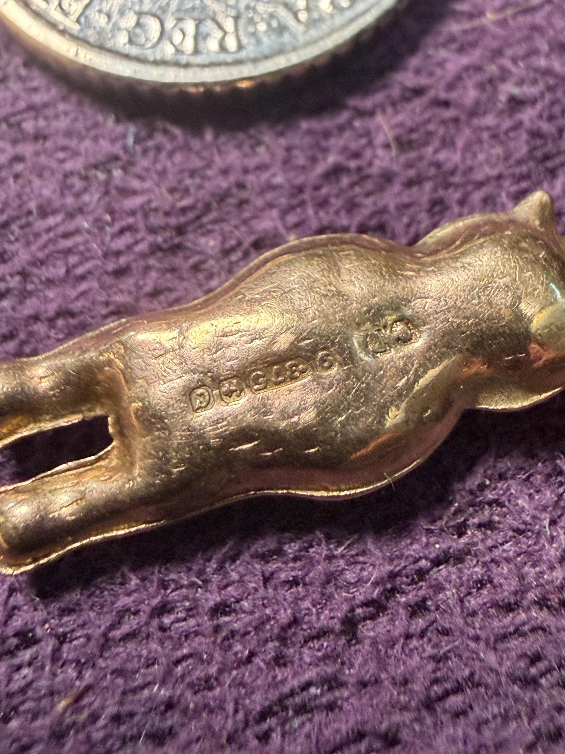 9ct gold hallmarked bear charm