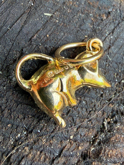 9ct gold tiny mouse / hallmarked