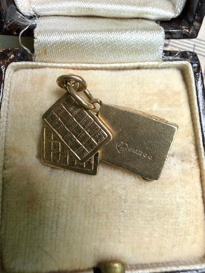 Vintage 9ct Gold Playing Cards & Jackpot Slot Machine Charm