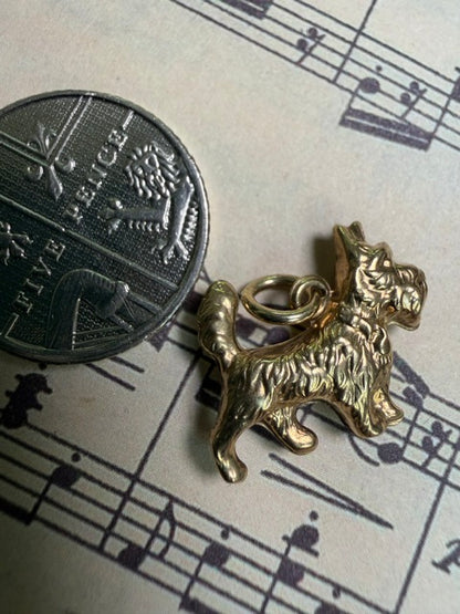Vintage 9ct Gold Scottie Dog Charm