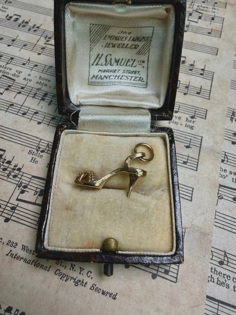 Vintage 9ct Gold Strappy High Heel Sandal Charm