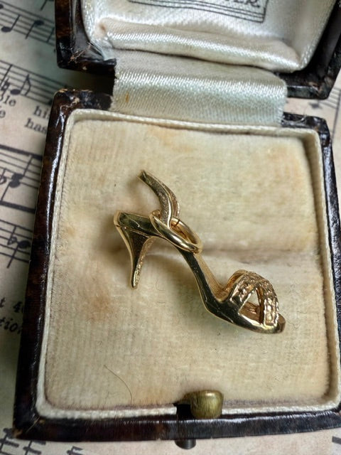 Vintage 9ct Gold Strappy High Heel Sandal Charm