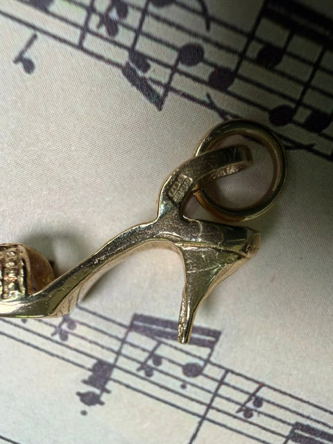 Vintage 9ct Gold Strappy High Heel Sandal Charm