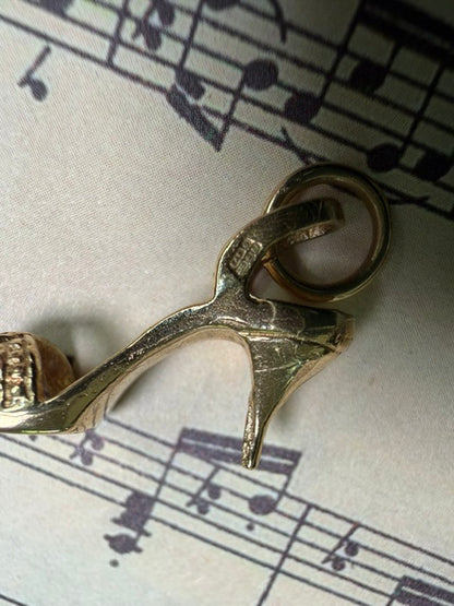 Vintage 9ct Gold Strappy High Heel Sandal Charm